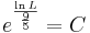 e^{\frac{\ln{L}}\frac{9}{5}}=C\!